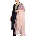 Women's Embroidered Kurta Set with Organza Dupatta (Available in Plus Sizes)