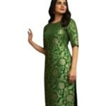 Women's Luxurious Jamavar Brocade Kurti Set for Women | Matching Trousers | Elegant 2-Piece Ethnic Straight Suit (No Dupatta)