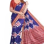 Women's odisha handloom Saree, Handmade pure cottan Saree, Khandua Natural cottan Ikkat, sambalpuri Saree For Women, Ethnic Wear,Traditonal Saree,Handloom Saree With Blouse piece, (PP3)