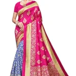 Women's Satin Net Heavy Embroidered Work Saree