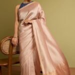 Women's Modern Woven Viscose Tissue Saree For Women With Unstiched Blouse Piece (Light Orange-SAPP07AC2548)