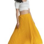 AASK Girl's|Women's Classic Stretchy All Time Trendy Pleated Skirt|Western Skirt |midi Skirt| plited Lehenga Wedding Ghaghra