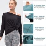 Women Workout Shirts for Women Loose Quick Dry Stretch Long Sleeves Yoga T-Shirt Tops - Image 2