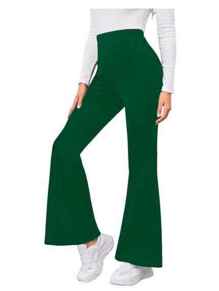 Dream Beauty Fashion Women's Bell Bottom High Waist Trouser, Elastic Flared Bootcut Pants, Stretchy Parallel Leg for Casual Office Work wear (BZF-Dhoni 4)
