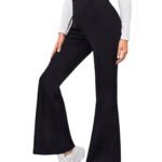 Dream Beauty Fashion Women's Bell Bottom High Waist Trouser, Elastic Flared Bootcut Pants, Stretchy Parallel Leg for Casual Office Work wear (BZF-Dhoni 4)