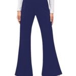 Dream Beauty Fashion Women's Bell Bottom High Waist Trouser, Elastic Flared Bootcut Pants, Stretchy Parallel Leg for Casual Office Work wear (BZF-Dhoni 4)