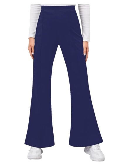 Dream Beauty Fashion Women's Bell Bottom High Waist Trouser, Elastic Flared Bootcut Pants, Stretchy Parallel Leg for Casual Office Work wear (BZF-Dhoni 4)