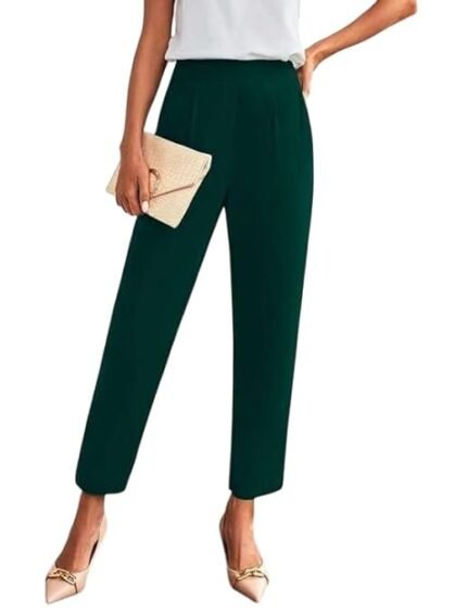 Dream Beauty Fashion Women's High Waist Regular Fit Trouser, Elastic Staright Pants, for Office Work & Casual wear (BZFVirat Pant-8)