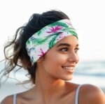 Tropical Stylish Hairband for Women | White Pretty Flower Nature Hair Bands for Yoga, Workouts & Casual Wear (Floral Island) - Image 2