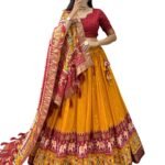 Elegant Tusser Silk Lehenga Choli for Women | Lehenga with Dupatta | Unstiched blouse Festive & Ethnic Set