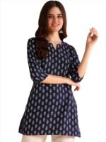Women's Short Kurti in TopsTunic Rayon Cotton Blend | Ladies Ethnic Tunic - Image 2