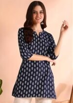 Women's Short Kurti in TopsTunic Rayon Cotton Blend | Ladies Ethnic Tunic