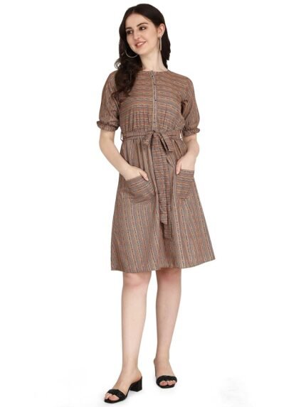 GRECIILOOKS Women's A-Line Rayon Dress Standard Length Kurti