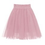 Women's Elastic Waist Dancing Dress Princess Mesh Tulle Above Knee Skirts - Image 2