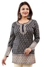 Women Clothing Indian Tunic Top Women's Printed Short Kurti Kurta India Apparel
