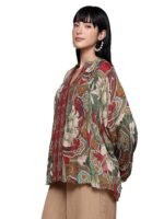 Women Red Floriant Print Kurti - Image 2