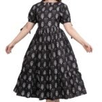 Kuruti B Sheets Women's Cotton Anarkali Kurta | Elegant Ethnic Dress | Flared Long Kurti for Festive