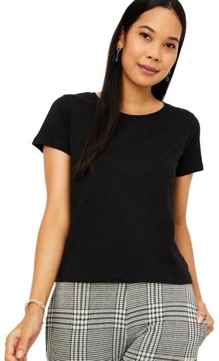 Max Women Cotton Solid Regular Fit T-Shirt