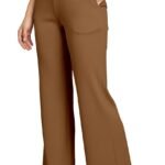 Mehrang High Waisted Wide Leg Ribbed Knit Trousers with Pockets | Casual and Stretchy Pants | for Women