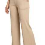 Mehrang High Waisted Wide Leg Ribbed Knit Trousers with Pockets | Casual and Stretchy Pants | for Women