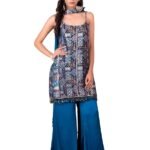 Vibrant Blue Brocade kurti Set | Womens kurti set | Party Wear Dress for Woman | Perfect for Festive Occasions, Evening Wear, Or Any Special Celebration | Traditional Dress for Women