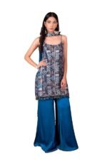 Vibrant Blue Brocade kurti Set | Womens kurti set | Party Wear Dress for Woman | Perfect for Festive Occasions, Evening Wear, Or Any Special Celebration | Traditional Dress for Women