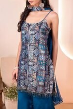 Vibrant Blue Brocade kurti Set | Womens kurti set | Party Wear Dress for Woman | Perfect for Festive Occasions, Evening Wear, Or Any Special Celebration | Traditional Dress for Women - Image 2