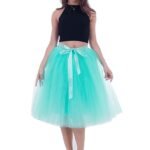 Women's Adult 7 Layered Pleated Tulle Tutu Skirt A Line Knee Length Petticoat Prom Party Skirt
