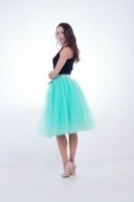 Women's Adult 7 Layered Pleated Tulle Tutu Skirt A Line Knee Length Petticoat Prom Party Skirt - Image 2