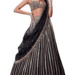 Omkar Tex's Black color Bridal Lehenga choli with Dupatta Set For Women