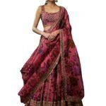 Pink Organza Zari Sequence Embroidery Work Semi-Sttiched Lehenga Choli Set For Women