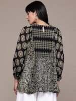 Women Black Saatchi Kurti - Image 2