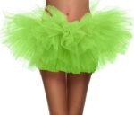 Women's Classic 5 Layered Tulle Tutu Skirt (Fluorescent Green)