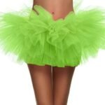 Women's Classic 5 Layered Tulle Tutu Skirt (Fluorescent Green)