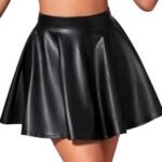 Tandul Black Women's Leather High Waisted Shorts Skirts Nightclub Party Mini Skirt for Women/ Girls, Size -M gifts for women