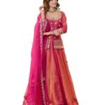 Traditional Embroidered Lehenga Choli Set | Bridal Wear, Heavy Sequin Work.
