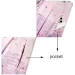 Women's Pleated Vintage Skirt Floral Print A-line Midi Skirts with Pockets Black-Daisy L - Image 2