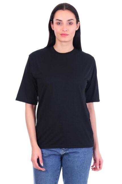 Women’s Oversized Plain T-Shirt | Drop Shoulder Baggy Fit | Casual Half Sleeve Crew Neck | Soft & Breathable Loose Tee for Ladies