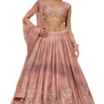 Women’s Semi-Stitched Pink Fancy Silk Zari & Sequin Embroidered Lehenga Choli with Net Dupatta