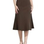 Women's A-Line Midi Skirt, Black, Formal Wear