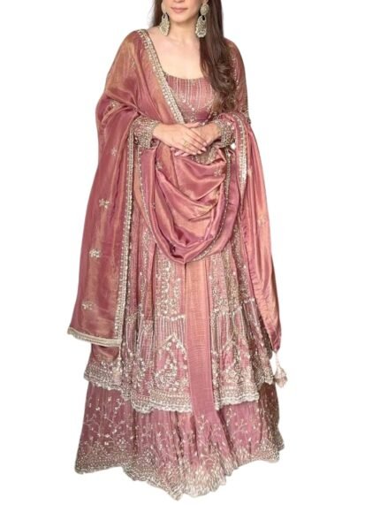 Women's Embroidered Lehenga Choli Set with Dupatta, Pink, Traditional Indian Ethnic Wear, Wedding Festive Occasion