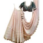 Women's Georgette Semi Stitched Lehenga Choli In Orange Colour Wedding Lehenga CholiForWomenSF21857