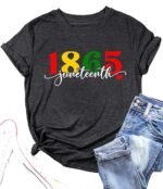Juneteenth Shirts for Women 1865 Graphic Tshirt Casual Rainbow Tees Freedom Blouse Tops