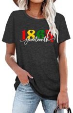 Juneteenth Shirts for Women 1865 Graphic Tshirt Casual Rainbow Tees Freedom Blouse Tops - Image 2