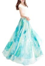 Womens Blending Chiffon Retro Long Maxi Skirt Vintage Dress (XX-Large, Pattern 105)