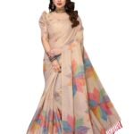 Yashika Women's Chanderi Floral Digital Print Chandheri Saree with Unstitched Blouse Material