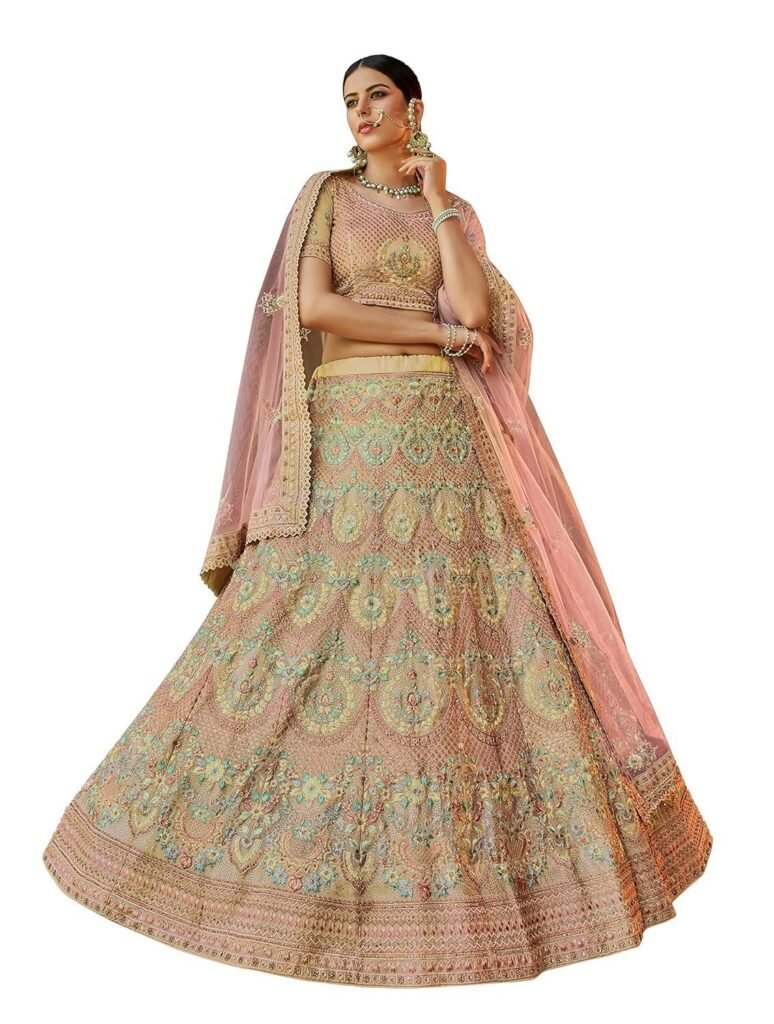 Women's Yellow Color Georgette Base Thread And Sequins Work Lehenga For Women