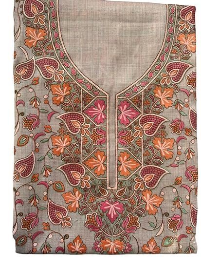 Pure Pashmina Wool Kurti Set with Dupatta Women Ethnic Suit Handwoven Soft Winter Wear Elegant Floral Design Regular Fit 3 Piece - Image 3